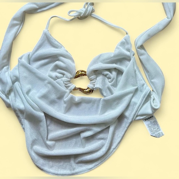 White Halter Cut-Out Tank Top - Picture 4 of 6